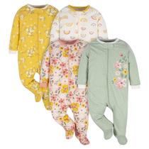 Pijama com Pé Sleep 'N Play Gerber para Bebês Meninas Floral Dourado 3-6 Meses Pijama com Pé Sleep 'N Play Gerber para Bebês Meninas Floral Dourado 3-6 Meses