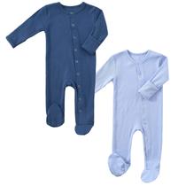 Pijama com pés para bebês, macacão de algodão KISBINI, de 0 a 12 meses