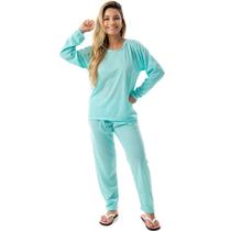 Pijama Confortavel Longo em Malha Suave Lisa Feminino 177