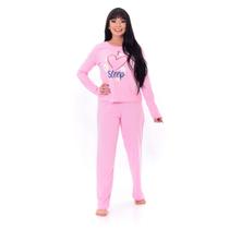 Pijama Conjunto Feminino Algodão Sleep Calça Malwee Inverno Rosa