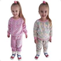 Pijama Conjunto Fleece Menina/o Soft Infantil Longo Inverno