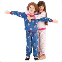 Pijama Conjunto Fleece Menina/o Soft Infantil Longo Inverno - Tamanho 6