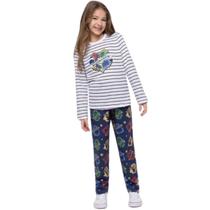 Pijama Conjunto Infantil Meninas Veggi Harry Potter Longo