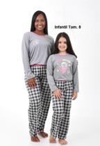 Pijama Conjunto Longo Infantil Inverno Planetas Rosa Menina Tamanho 8 Contemporânea