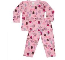Pijama Conjunto Manga Longa Infantil 4 A 8 Anos Frio