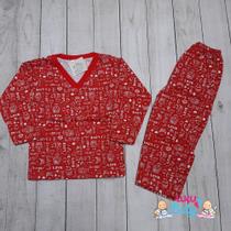 Pijama Conjunto Moletinho Felpado Flanelado Inverno Menina Menino 1 ao 14