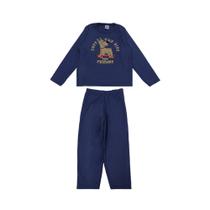 Pijama Conjunto Plush Agassalho Masculino Azul Marinho Infantil tamanhos 2/4/6/8/10/12/14 e 16 Anos - Alikids
