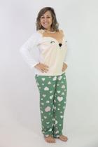 Pijama coracao moletinho feminino adulto Pijama coracao moletinho feminino adulto