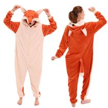 Pijama COSUSKET Snug Fit, unissex, flanela, raposa para adultos Pijama COSUSKET Snug Fit, unissex, flanela, raposa para adultos