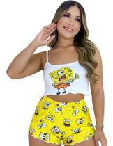 Pijama Cropeed Ondinha Personagens Roupa De Dormir De Suede Pijama Cropeed Ondinha Personagens Roupa De Dormir De Suede