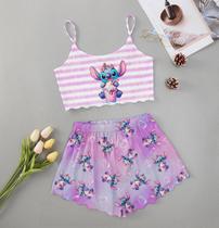 Pijama Curto Adulto Feminino Blusa E Short Doll