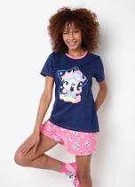 Pijama Curto Adulto Feminino Unicórnio Kawaii Puket