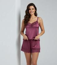 Pijama Curto Baby Doll Feminino Poliamida Damana Vermelho Pijama Curto Baby Doll Feminino Poliamida Damana Vermelho