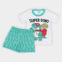 Pijama Curto Bebê Duzizo Super Dino Brilha no Escuro Masculino