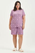 Pijama Curto Bermuda Plus Size Cor Com Amor
