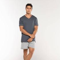 Pijama Curto Chumbo/Mescla KPR 173004 100% Algodão