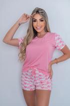 Pijama Curto Feminino Amorelie em Viscose Confortável Cor:RomanceTamanho:G