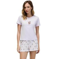 Pijama Curto Feminino Listrado Hering Pijama Curto Feminino Listrado Hering