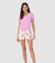 Pijama Curto Feminino Mensageira Da Paz Rosa Pijama Curto Feminino Mensageira Da Paz Rosa