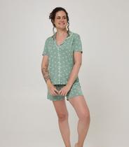 Pijama Curto Feminino Viscolycra Evanilda Verde