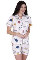 Pijama Curto Gatinhos Concept Essentials Branco