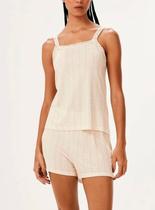 Pijama Curto Hering 7BYF Feminino Estampado Renda e Viscose T. P/XG Pijama Curto Hering 7BYF Feminino Estampado Renda e Viscose T. P/XG