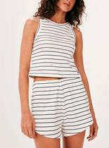 Pijama Curto Hering 7CTY Feminino Estampado Ribana Algodão T. P/XG