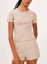 Pijama Curto Hering 7CXX Feminino Canelado Algodão T. P/XG Pijama Curto Hering 7CXX Feminino Canelado Algodão T. P/XG