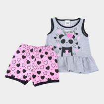 Pijama Curto Infantil Duzizo Brilha no Escuro Good Nitht Feminino