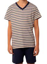 Pijama Curto Infantil Lupo 20021-001 Listrado Algodão T. 04/16