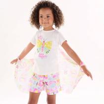 Pijama Curto Infantil Menina em Suedine Borboleta Up Baby