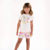 Pijama Curto Infantil Menina em Suedine Jardim Up Baby