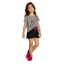 Pijama Curto Infantil Menina Familia Skeleton Brilha Escuro Pijama Curto Infantil Menina Familia Skeleton Brilha Escuro