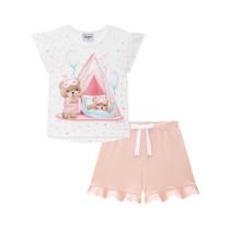 Pijama Curto Infantil Menina Ursinha Kukiê