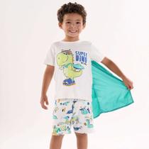 Pijama Curto Infantil Menino Suedine Dinossauro Up Baby Pijama Curto Infantil Menino Suedine Dinossauro Up Baby