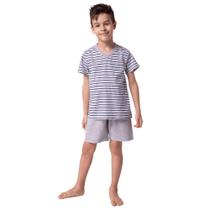 Pijama Curto Listrado Lupo Infantil Masculino 20021-001 Pijama Curto Listrado Lupo Infantil Masculino 20021-001