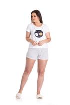 Pijama Curto Loja Zus Branco Love Milk