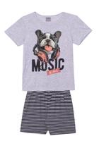 Pijama Curto Loja Zuz Infantil Menino Listrado Music