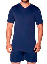 Pijama Curto Lupo 28096-001 Masculino Gola V Poliamida T. P/GG