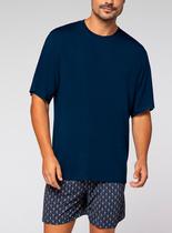 Pijama Curto Lupo 28617-001 Masculino Estampa Gravataria Viscose T. P/GG