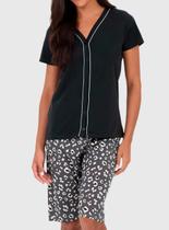 Pijama Curto Malwee 1000126826 Feminino Abertura Frontal Meia Malha T. P/XGG