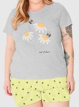 Pijama Curto Malwee 1000128764 Feminino Plus Size Estampado Meia Malha Algodão T. G1/G3 Pijama Curto Malwee 1000128764 Feminino Plus Size Estampado Meia Malha Algodão T. G1/G3