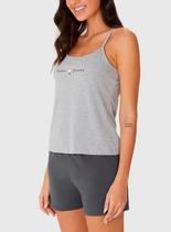 Pijama Curto Malwee 1000130660 Feminino Alças Estampado Malha Algodão T. P/XGG