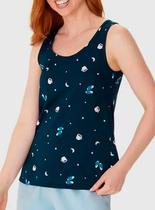 Pijama Curto Malwee 1000130663 Feminino Regata Estampado Malha Algodão T. P/GG