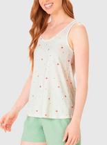 Pijama Curto Malwee 1000130663 Feminino Regata Estampado Malha Algodão T. P/GG