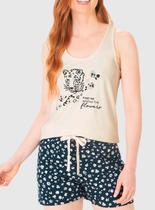 Pijama Curto Malwee 1000130669 Feminino Regata Estampado Malha Algodão T. P/GG