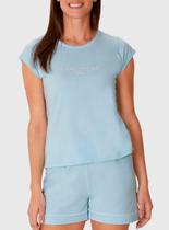 Pijama Curto Malwee 1000130672 Feminino Estampa Relevo Malha Algodão T. P/XGG