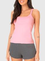 Pijama Curto Malwee 1000130675 Feminino Regata Estampado Viscose Stretch T. P/GG