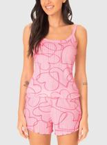 Pijama Curto Malwee 1000130684 Feminino Regata Estampado Frufru Meia Malha T. P/GG