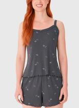 Pijama Curto Malwee 1000130684 Feminino Regata Estampado Frufru Meia Malha T. P/GG